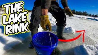 Making the perfect hockey rink on a beautiful Lake