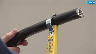 Cable knife for stripping of sheathing of round cables by circular and longitudinal cut