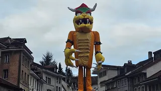 56ème Carnaval des Bolzes 2024, Fribourg: Concert des Guggen et mise à mort du Grand Rababou