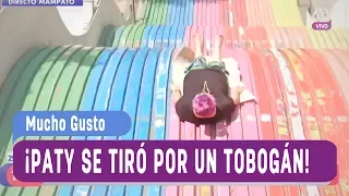 ¡Paty Maldonado se tiró por un tobogán! - Mucho gusto 2017