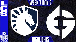 TL vs EG Highlights | LCS Summer 2022 W7D2 | Team Liquid vs Evil Geniuses