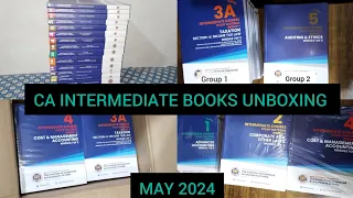 CA INTERMEDIATE New Course ✨️Study Material Unboxing ICAI | For May 2024 | Both Group | CA Books |