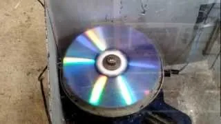 Exploding a CD by Spinning it at very high speeds