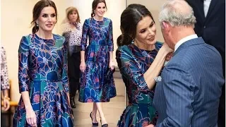 Prince Charles charms Queen Letizia with a kiss on her hand as she dons £13,000 earrings