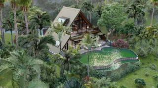 A-Frame House Design, Tropical House Design, Cabin in the forest, Small house, Iconic Design # 11