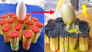 Egg with 1000 Matches Science Experiments | Matches Experiment vs Eggs