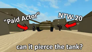 can the NTW-20 shoot through a tank