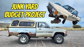 Junk yard 1985 Toyota Pickup budget build project. Filler neck, heater core / coolant on floor