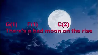 bad moon rising Play Along With Chords & Lyrics