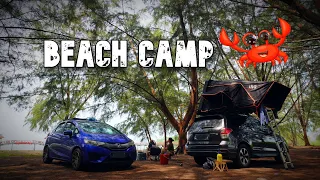 CATCHING Baby CRABS, Car Camping at the beach | Pantai Cahaya Negeri, Port Dickson