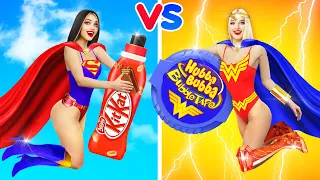 BIG FOOD vs SMALL FOOD CHALLENGE! || Eating GIANT VS TINY Candy, Chocolate, Fake cosmetics by RATATA