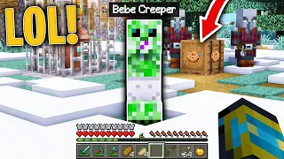 El BEBE CREEPER tiene que SALVAR la NAVIDAD de los ALDEANOS! 😱 CarlosCastle y el Bebe Creeper 😍