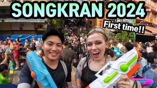 OMG!!! My First Time Songkran 2024 in Thailand!!! Water Festival in Bangkok | Thai New Year