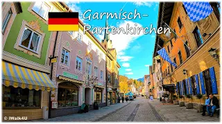 🇩🇪 Garmisch-Partenkirchen Germany Walk 4K City  🏙 4K Walking Tour ☀️ 🇩🇪 (Sunny Day)