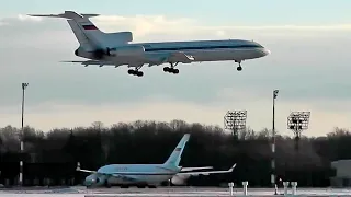 TU-154 - did not go around, flew half of the runway and turned on the reverse in the air.