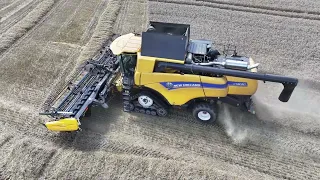 New Holland CX8.90 Harvesting wheat in Staffordshire with MacDon Header