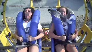 VIRAL | Seagull flies into girl's face during amusement park ride