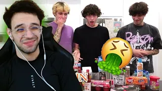 Sturniolo Triplets - DISGUSTING FOOD ROULETTE *matt almost throws up* - REACTION!