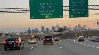 Driving Into Nashville, Tennessee From Kentucky 2023 - Interstate 65