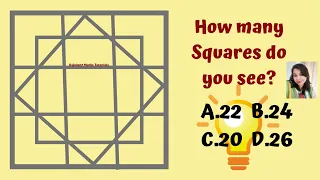 How many Squares do you see in the Given Picture? Square Count Puzzle!!