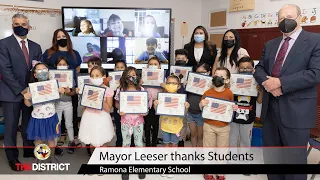 El Paso  Mayor Leeser thanks students at Ramona Elementary School