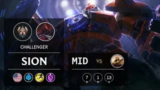 Sion Mid vs Azir - NA Challenger Patch 10.2