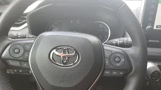 Активация динамических линий траектории движения задним ходом на Toyota RAV4.