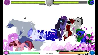 Fighting Is Magic Super Pandora Nightmare Rarity Vs Nightmare Mane 7 (Power Root)