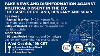 Conference - “Fake news & disinformation vs political dissent in the EU”