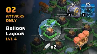 Balloon Lagoon level 4 complete using 2 attacks | Clan Capital | Clash of Clans