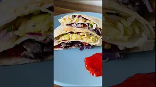 Layered tortilla wrap #Red bean avocado wrap #Quick and easy #Healthy #trending #shorts