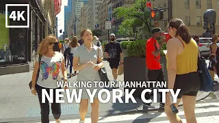 [4K] NEW YORK CITY - Walk on 5th Avenue, Rockefeller Center, St. Patrick's Cathedral, Manhattan, NYC