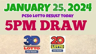 Lotto Result Today 5pm January 25, 2024 Swertres Ez2 PCSO#lotto