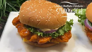 Buffalo Chicken Sandwich Recipe | Buffalo Chicken Burgers Recipe |Spicy Buffalo Chicken Sandwich