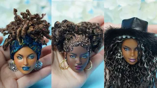 Barbie Doll Hair - How To Curl Doll Hair - DIY Barbie with Dreadlocks Hair