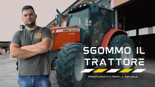 SGOMMO IL TRATTORE | trasformiamo il 5455 e lo prepariamo per seminare il mais.