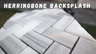 How to Install Mosaic Herringbone BACKSPLASH, long weekend project!