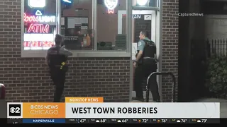 West Town robberies: bar, liquor stores, pedestrians held up