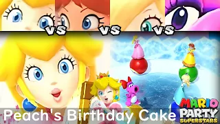 Mario Party Superstars Peach vs Daisy vs Rosalina vs Birdo in Peach's Birthday Cake