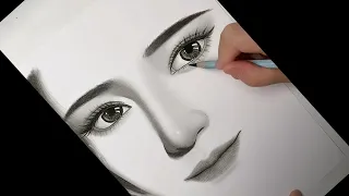 How to draw realistic eyes step by step for Beginners With Pencil Charcoal - How to draw eye