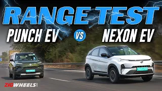 Tata Punch EV vs Tata Nexon EV | 100-0% Range Test