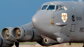 B-52H Stratofortress Bombers Take Off and Land from Royal Air Force Base Fairford, England