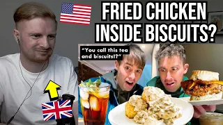 Reaction To Brits try Southern Biscuits and Gravy for the first time!