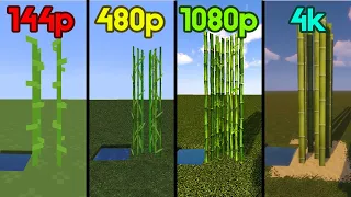 minecraft 144p vs 240p vs 360p vs 480p vs 720p vs 1080p vs 4k