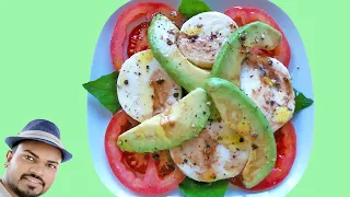 Avocado, Tomato and Mozzarella Caprese Salad Recipe