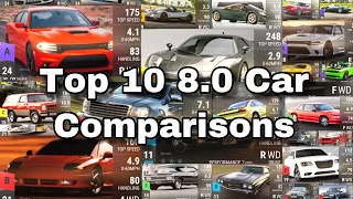 TOP DRIVES | 10 8.0 CAR COMPARISONS! (Reviews)