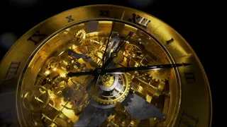 Golden Clockwork Animation | Time Machine Clip Art | Background Video Music For Entertainment.