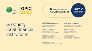 GPIC 2023: Session 2.1 Greening local financial institutions