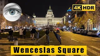 Wenceslas Square (Václavské náměstí), Prague in fog,  4k HDR ASMR - 14.11. 2021 Part 1