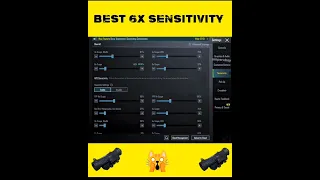 Best sensitivity for 6x scope in pubg mobile #shorts #pubg